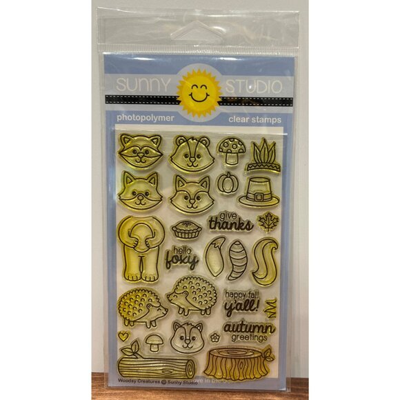 Sunny Studio Photopolymer Clear Stamps SSCL-138 Woodsy Creatures - Picture 1 of 3